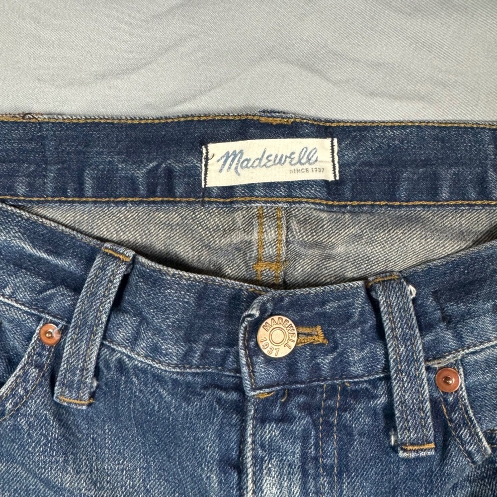Madewell Boyjean Cropped Jeans Women's 26 Distressed Medium Wash Raw Hem - Picture 4 of 11